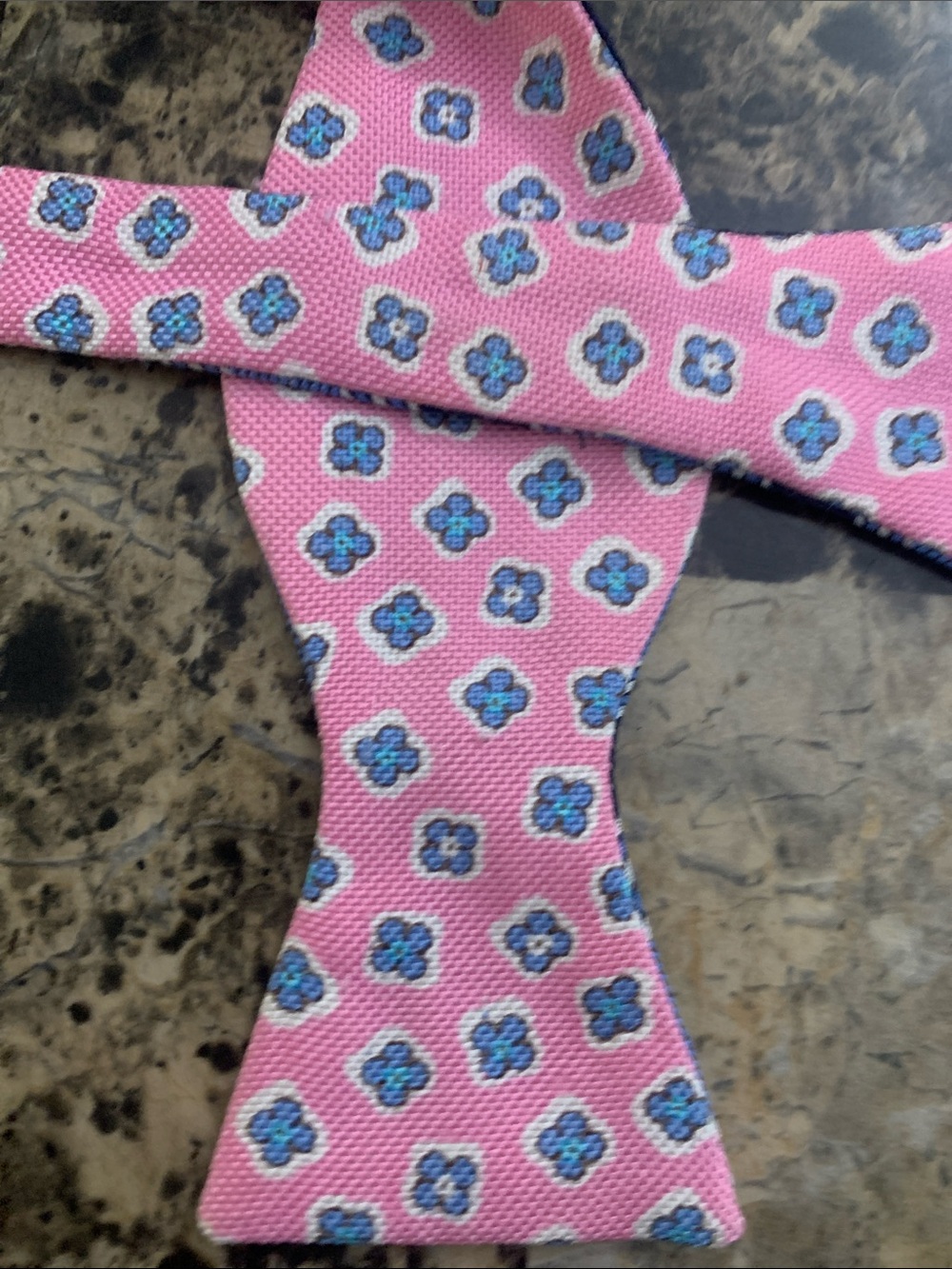 Brooks Brothers Pink and Blue Reversible Patterned Self-Tie Bow Tie - Picture 8 of 8